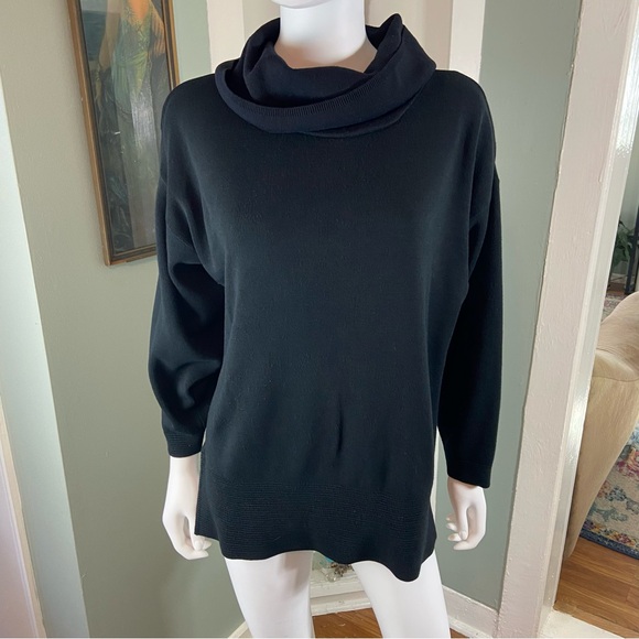 1045 Park Sweaters - Vintage 80s 90s 1045 Park Black Cowl Neck Sweater turtleneck XLarge XL